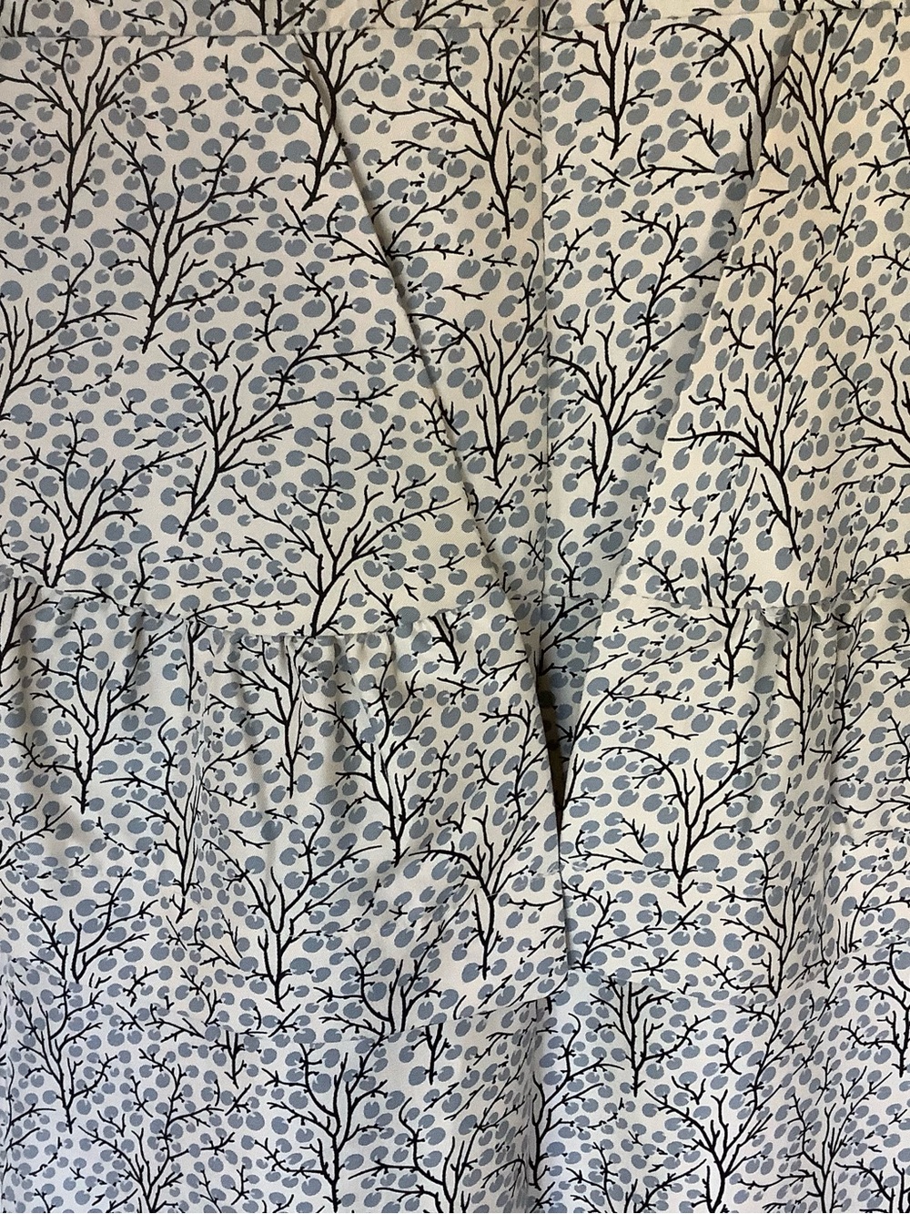 Marni Cream Dress with Black Botanical Print - Short Sleeve Peplum Mini - Picture 6 of 8